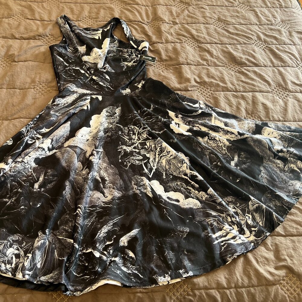 Blackmilk - Midi underbust reversible dress - THE FALL OF THE REBEL ANGELS - S